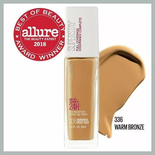 MAYBELLINE SUPERSTAY FULL COVERAGE TONO WARM BRONZE 336