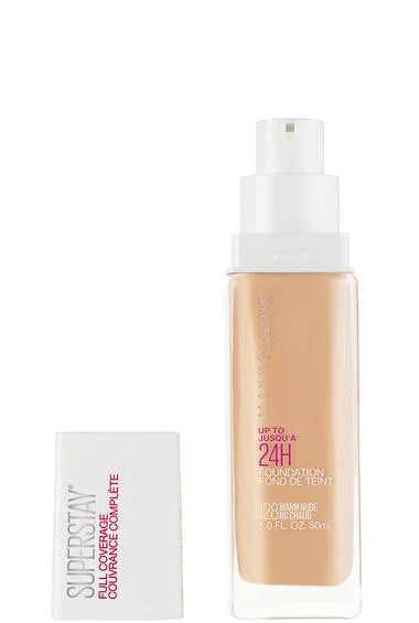 MAYBELLINE SUPERSTAY FULL COVERAGE TONO WARM NUDE 128