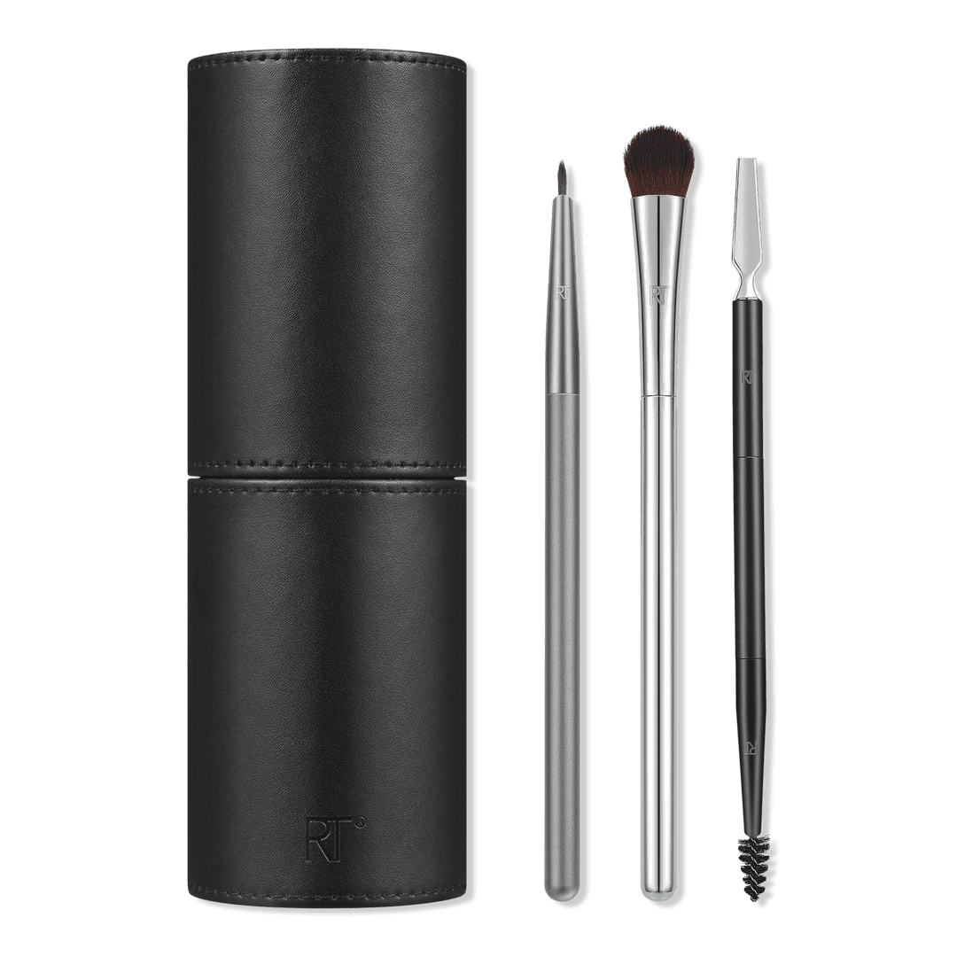 Real Techniques Chrome Era Maxed Out Eye + Brow Makeup Brush Set - Pink Beauty