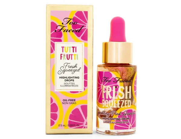 TOO FACED TUTTI FRUTTI FRESH SQUEEZED HIGHLIGHTING DROPS “SPARKLING PINK GRAPEFRUIT” 17.5ml - Pink Beauty