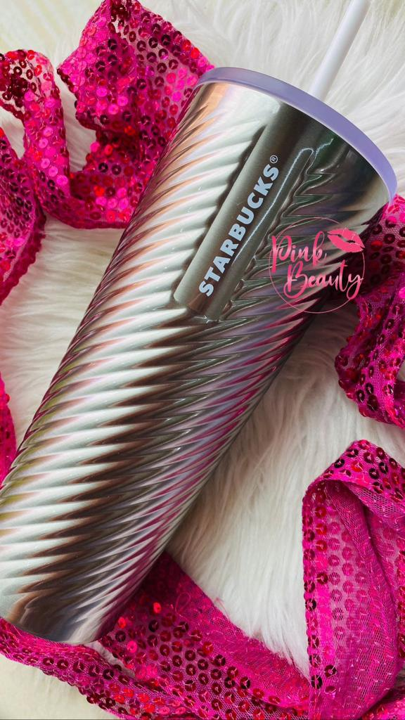 STARBUCKS Silver Swirl Tumbler 24oz SKU 011137555