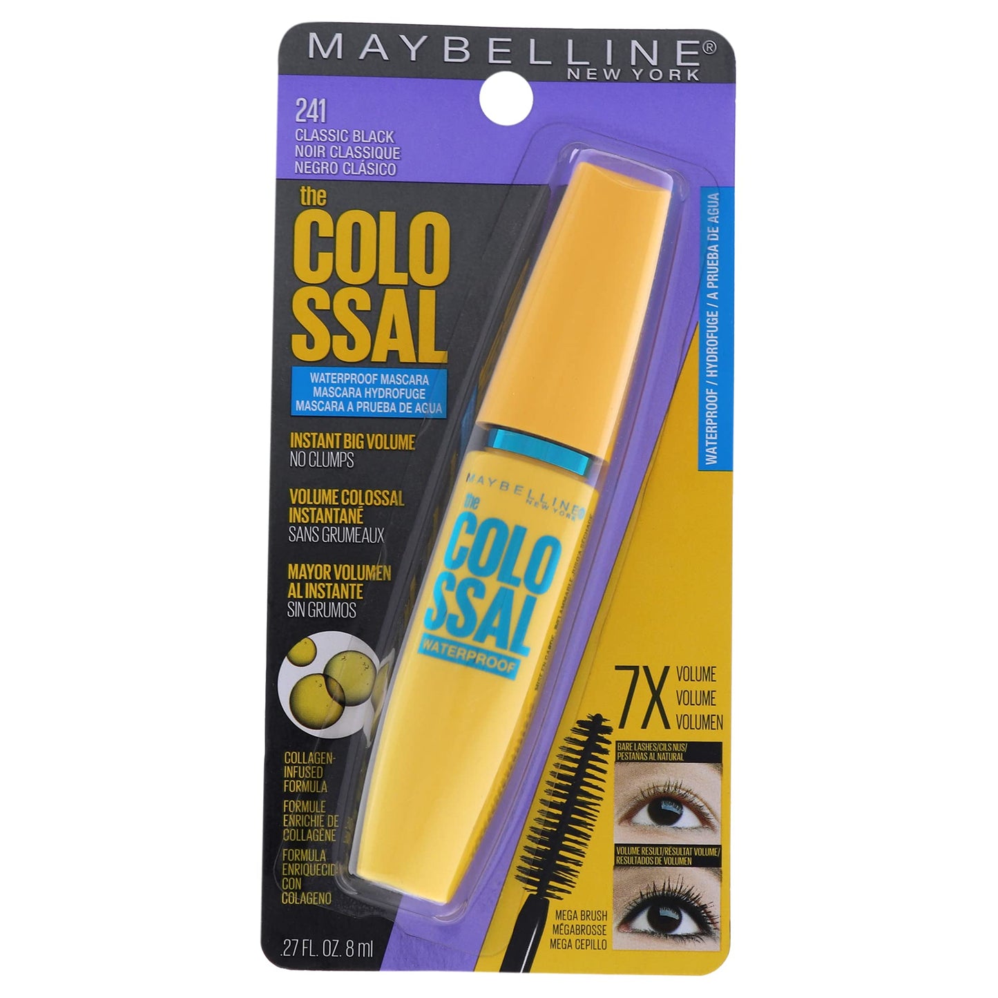 MAYBELLINE THE COLOSSAL MASCARA WATERPROOF #241 CLASSIC BLACK