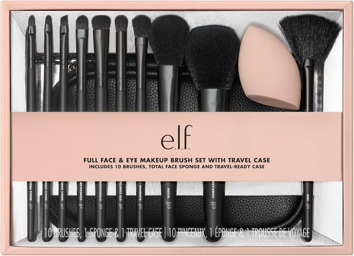e.l.f. Full Face & Eye Makeup Brush Set - Pink Beauty