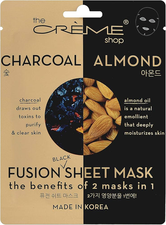 THE CREME SHOP CHARCOAL ALMOND FUSION SHEET MASK