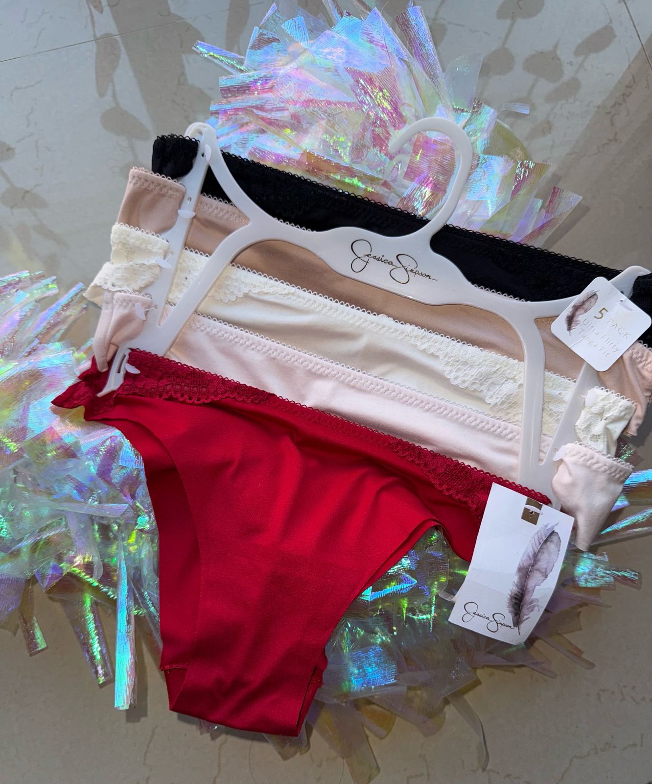 JESSICA SIMPSON SET DE 5 THONG (Tanga fit ) Talla S