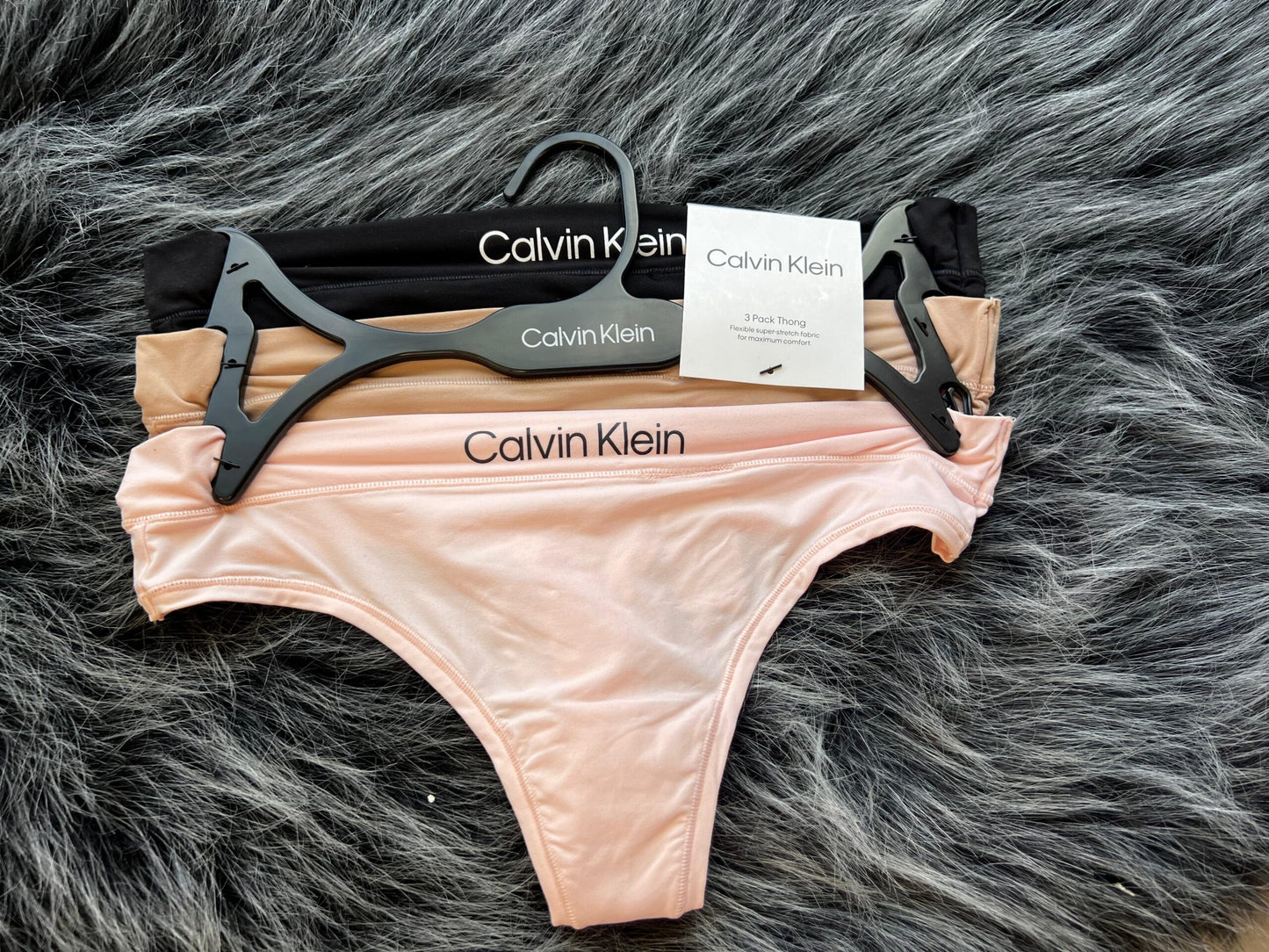 CALVIN KLEIN SET DE 3 THONG (TANGAS) TALLA S