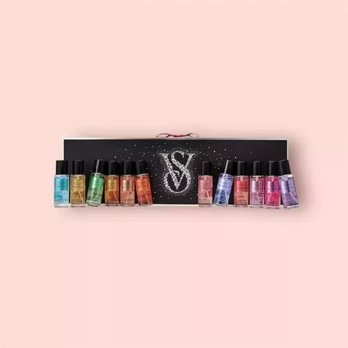 VICTORIAS SECRET MIST COLLECTION 12 PIECE TRAVEL MIST GIFT SET “THE ULTIMATE MIST EXPLORATION” - Pink Beauty