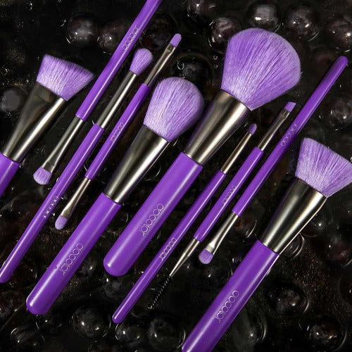 Dcolor 10 Pzs Neon Makeup Brush Set Purple