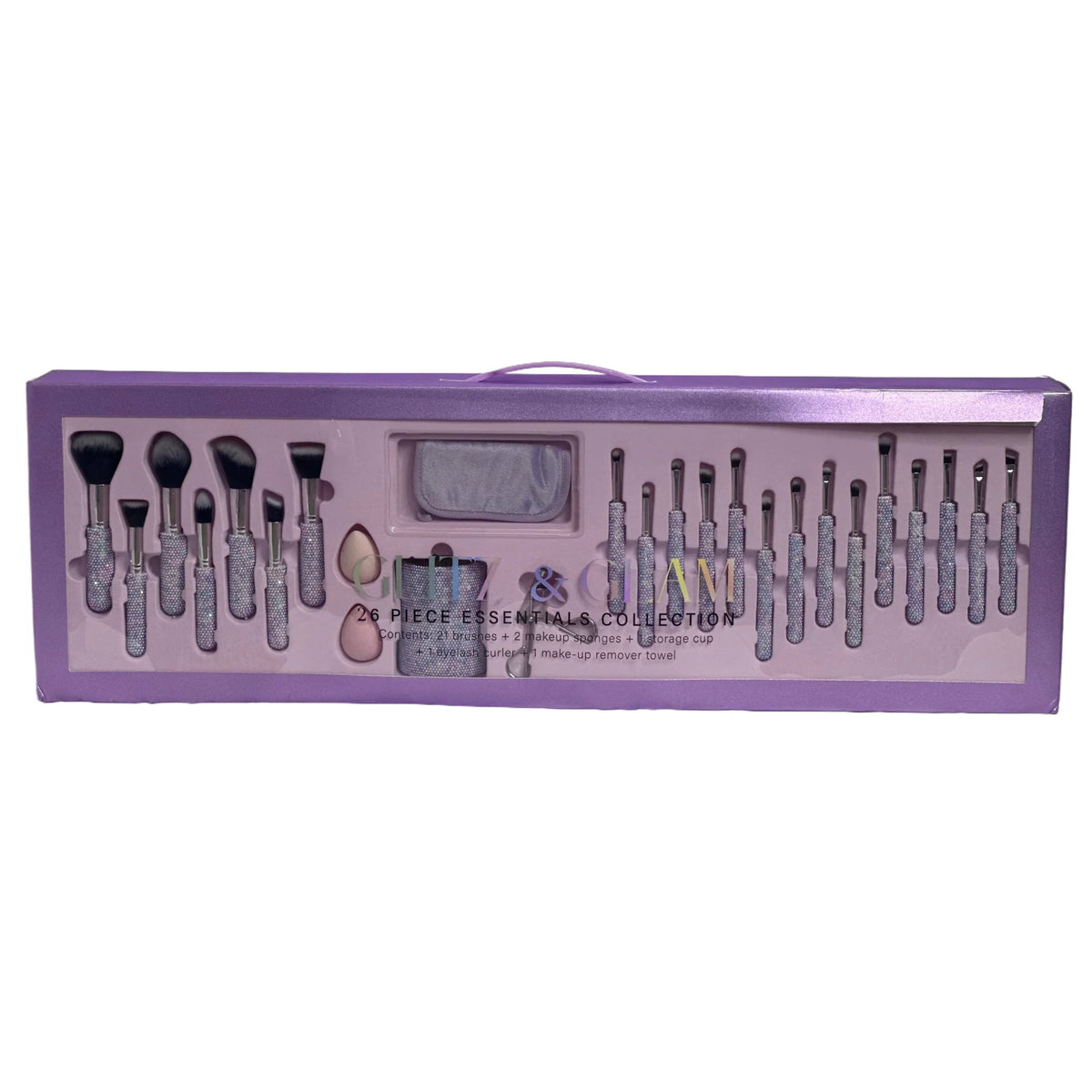 Blingy Pearl Glitz & Glam | 26pc Essentials Collection Brush Set Purple - Pink Beauty