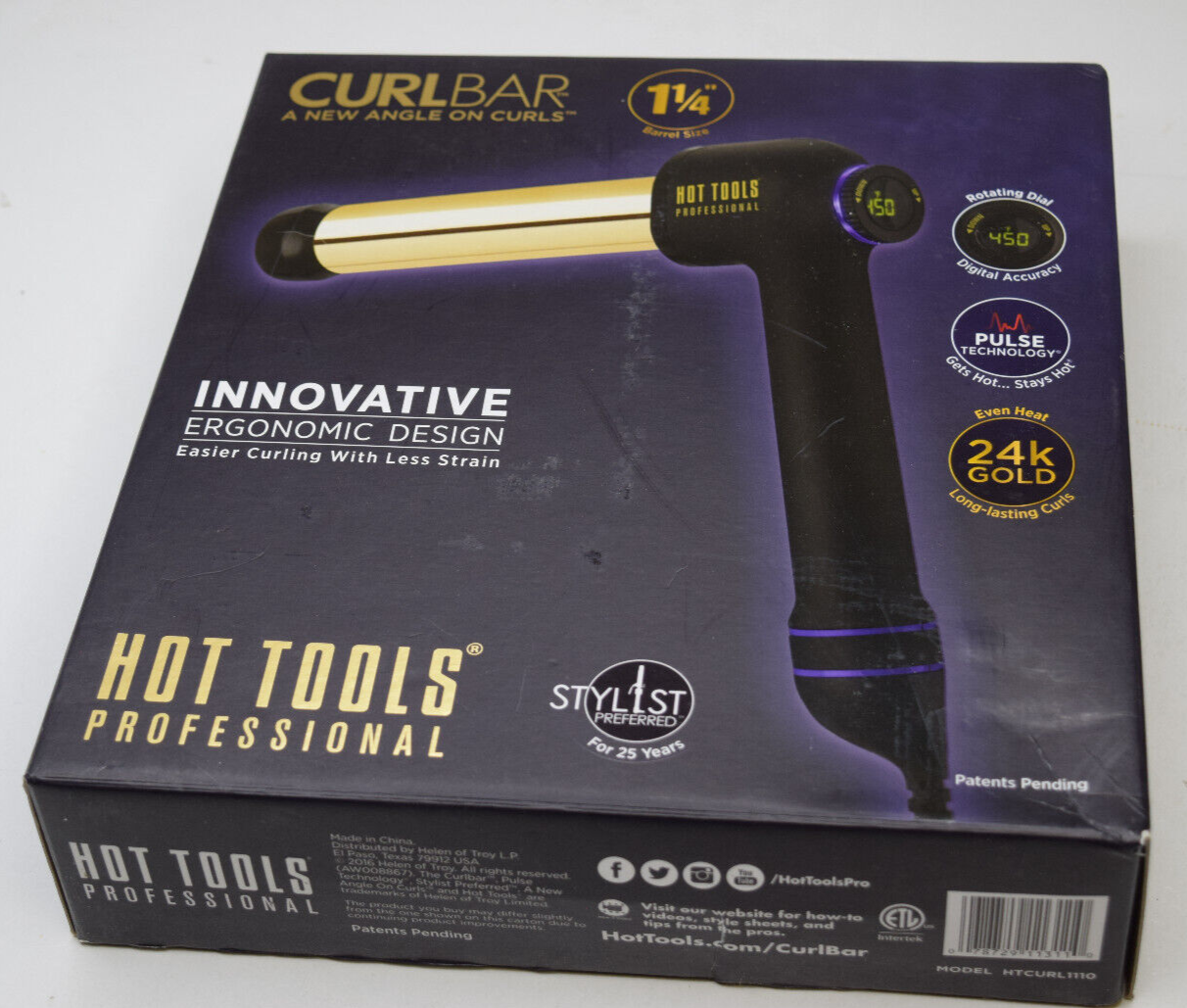 HOT TOOLS Profesional CURLBAR 1-1/4" Rizador para el cabello HTCURL1110 24K