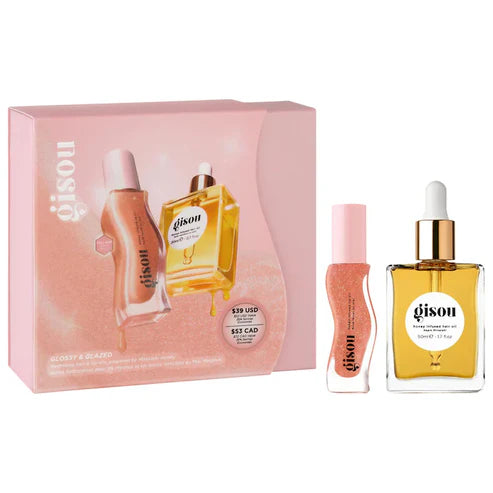 GISOU Gisou | Glossy & Glazed Hair & Lip Oil Gift Set - Pink Beauty