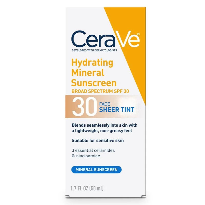Cerave SPF 30 Tinted Hydrating Mineral Sunscreen For Face