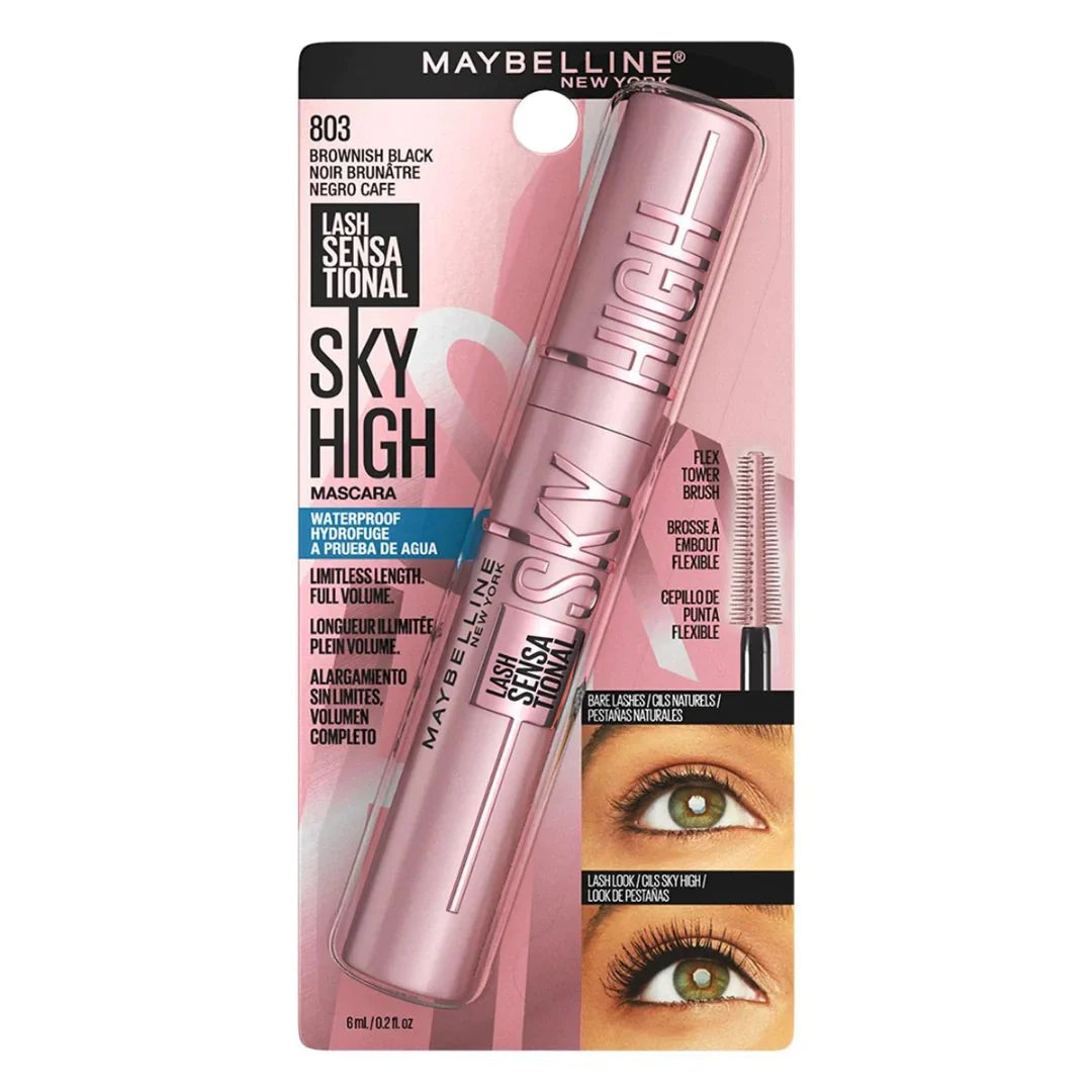 MAYBELLINE LASH SENSATIONAL SKY HIGH WATERPROOF MASCARA #803 BROWNISH BLACK
