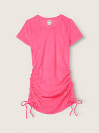 PINK VESTIDO PARA PLAYA MANGA CORTA TALLA XL ROSA INTENSO