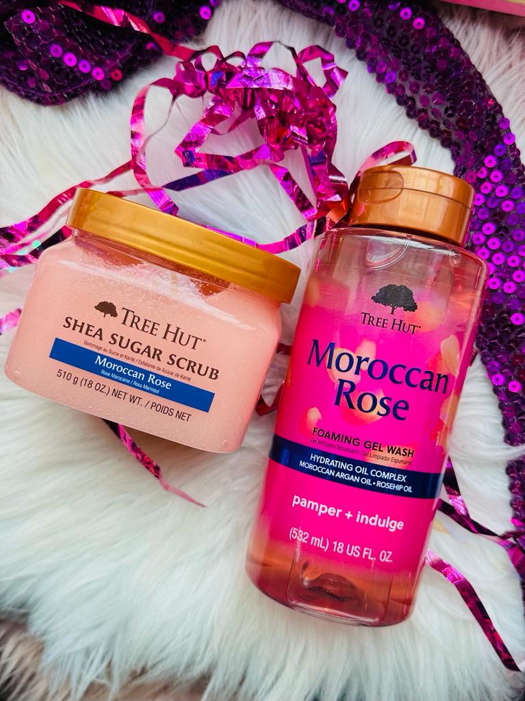 TREE HUT DUO GEL WASH+SCRUB “MOROCCAN ROSE”