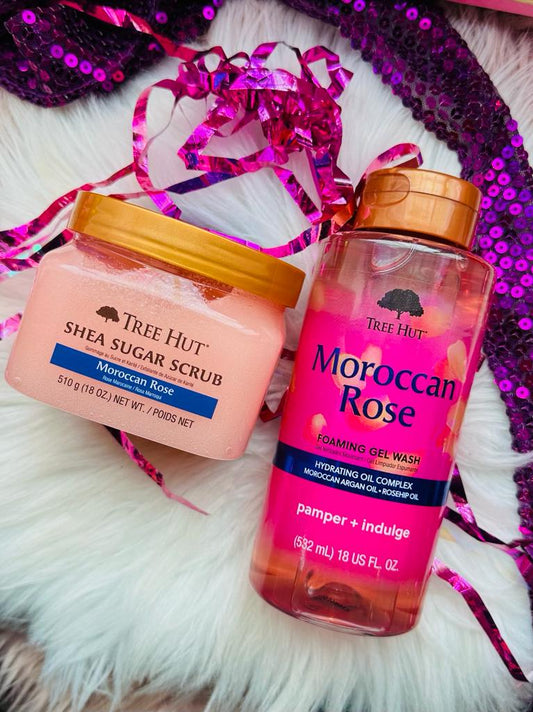 TREE HUT DUO GEL WASH+SCRUB “MOROCCAN ROSE”