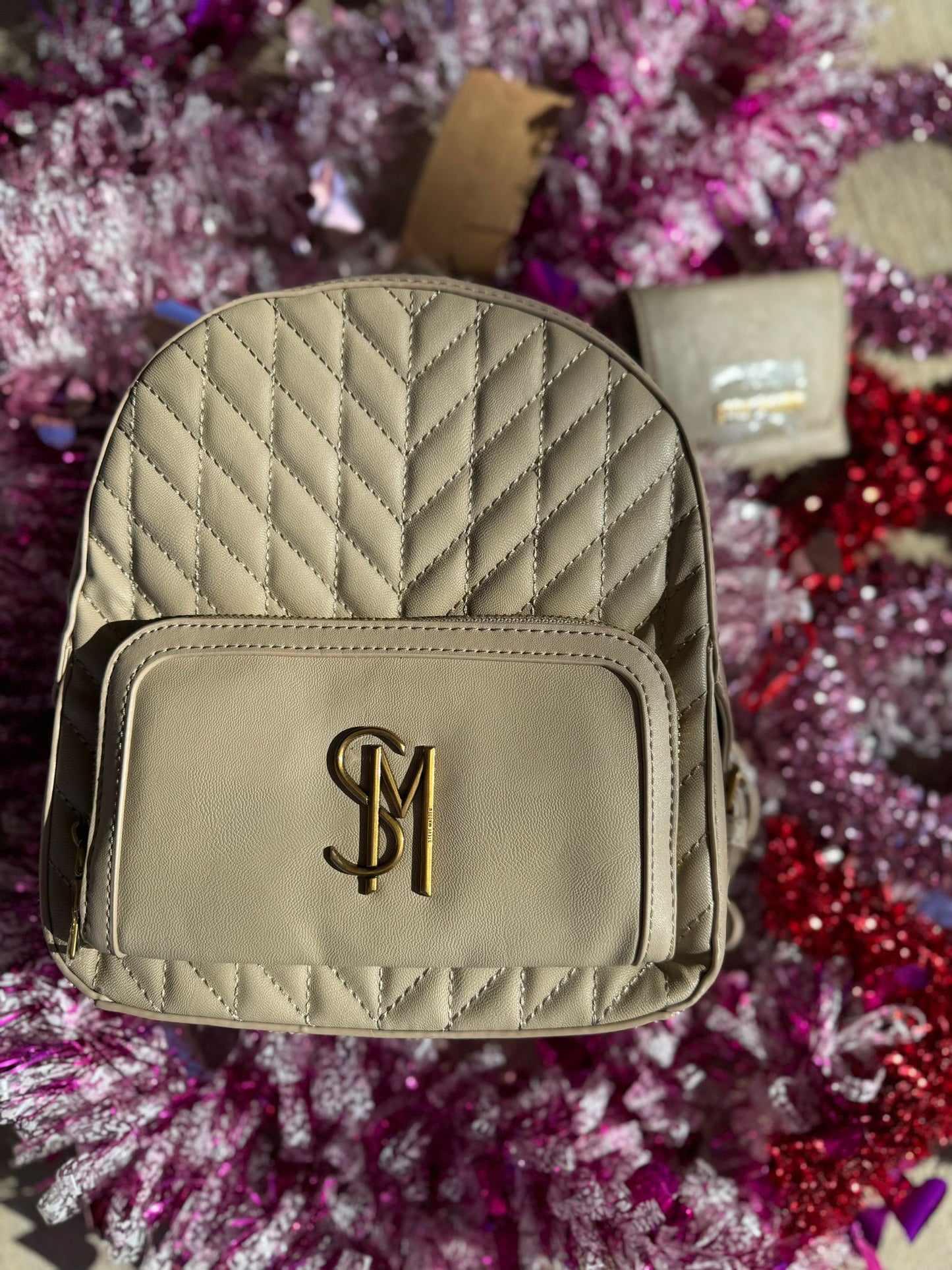 STEVE MADDEN TIMELESS TAUPE BEDISON MINI BACKPACK