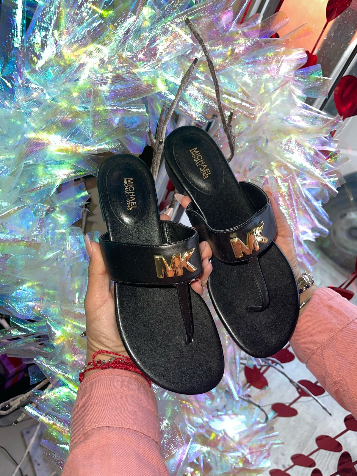 Sandalia Tacon Bajo MICHAEL KORS Color Negro Talla 7.5 Americano