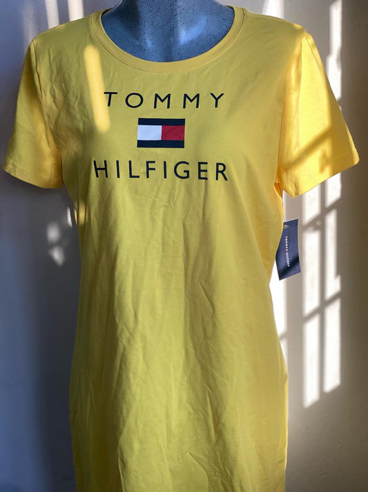 Vestido Tommy Hilfiger manga Corta Color Amarillo - Talla "M"