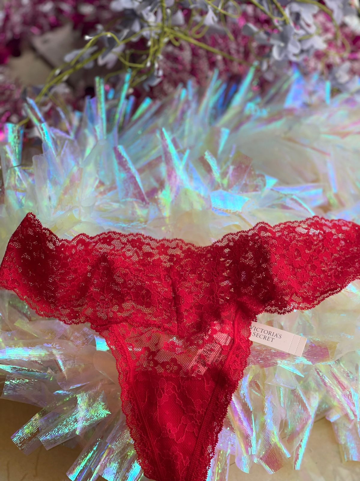 Pink Victoria's Secret Thong Color Rojo Talla S