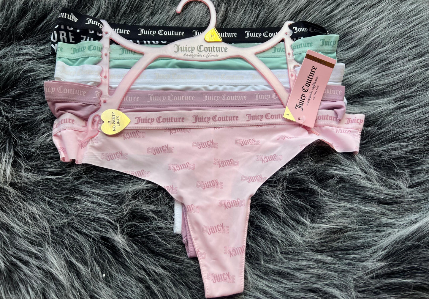 JUICY COUTURE SET DE 5 THONGS (TANGAS) TALLA M