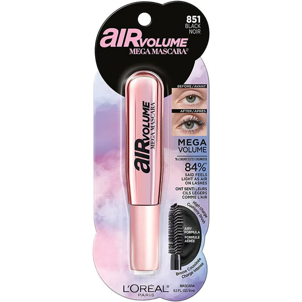 LOREAL AIR VOLUME MEGA MASCARA #851 BLACK NOIR