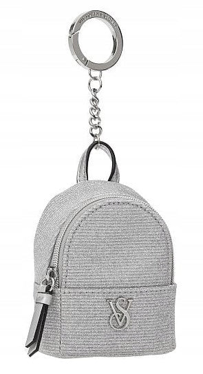 Victorias Secret Llavero Mini Mochila Plateada