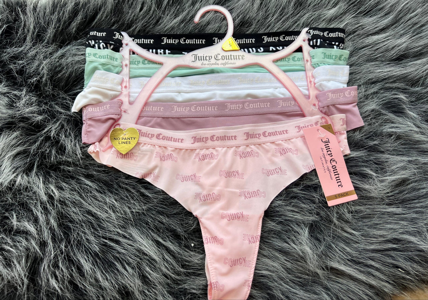 JUICY COUTURE SET DE 5 THONGS (TANGAS) TALLA S