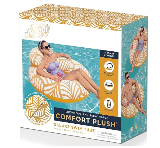 H2OGo! Comfort Plush - Tubo de natación de lujo de 46.5 x 46 Pulgadas