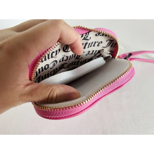 Juicy Couture Kingdom Heart Zip Around Wristlet Wallet Light Pink