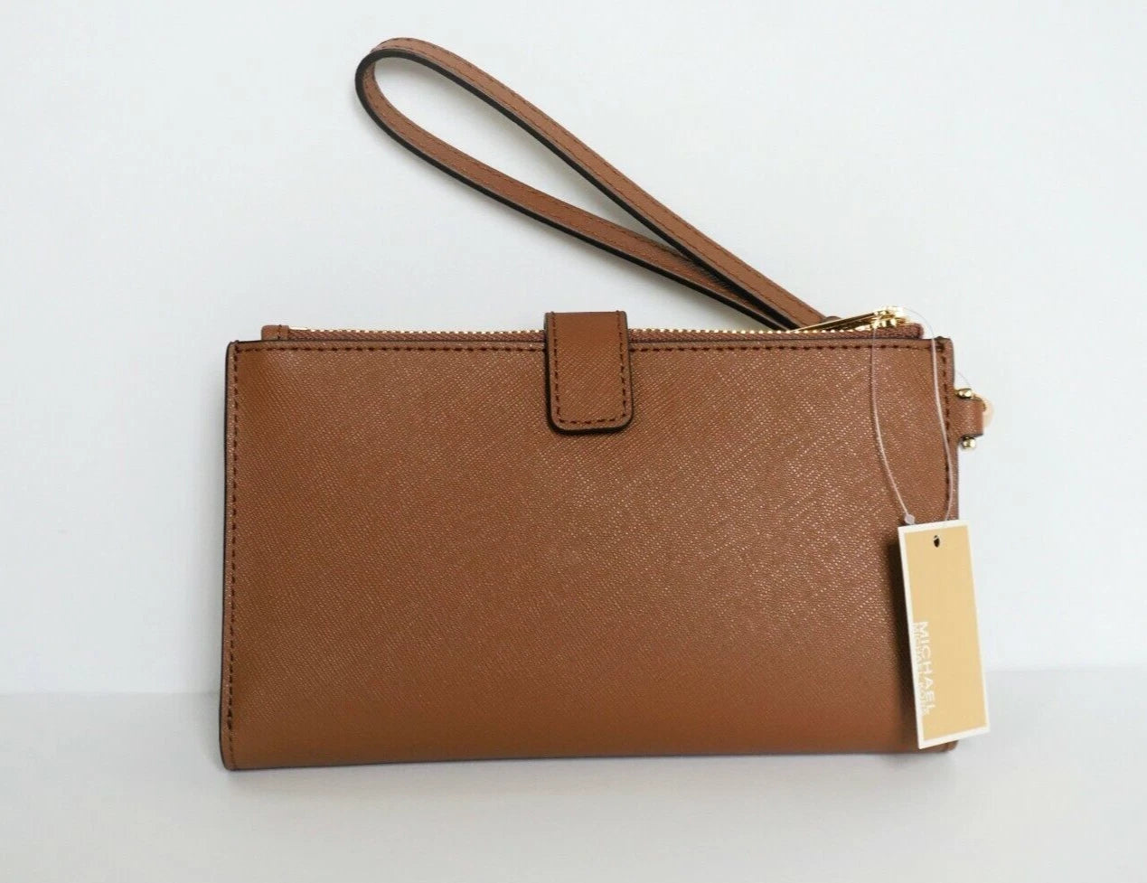 Michael Kors Jet Set Large Leather Smartphone Wristlet Wallet Brown