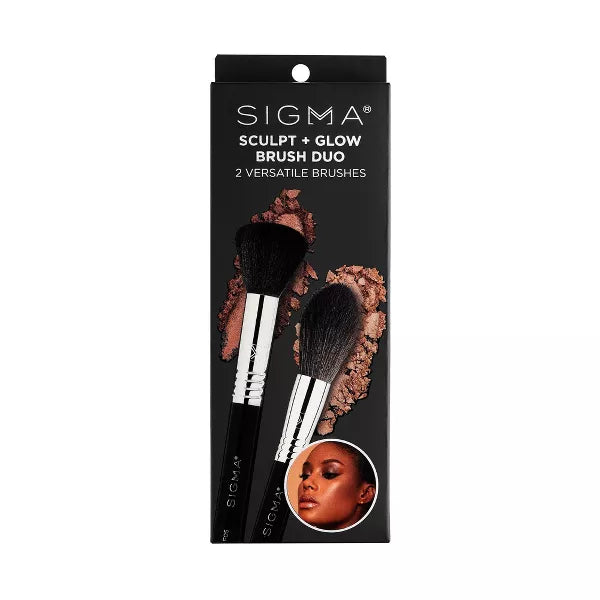 SIGMA BEAUTY Sculpt + Glow - 2 unidades Dúo de brochas de maquillaje F05 small contour y F37 Spotlight Duster