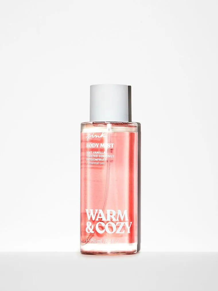 Pink Body Mist Warm & Cozy Soft Vanilla Toasted Coconut Passionfruit 250 ml