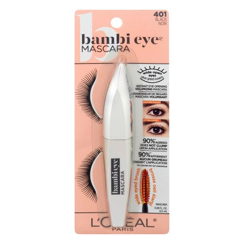 LOREAL BAMBI EYE MASCARA #401 BLACK - Pink Beauty