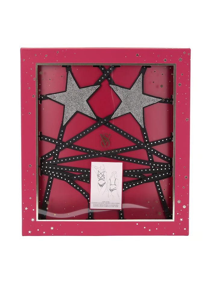 Victorias Secret Very Sexy Starstruck Shine Strappy Open Teddy