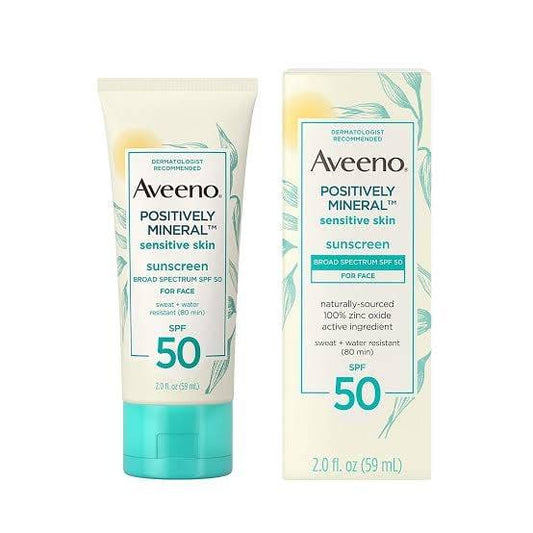 Aveeno Positively Mineral Sensitive Skin Sunscreen Spf 50(88 Ml)