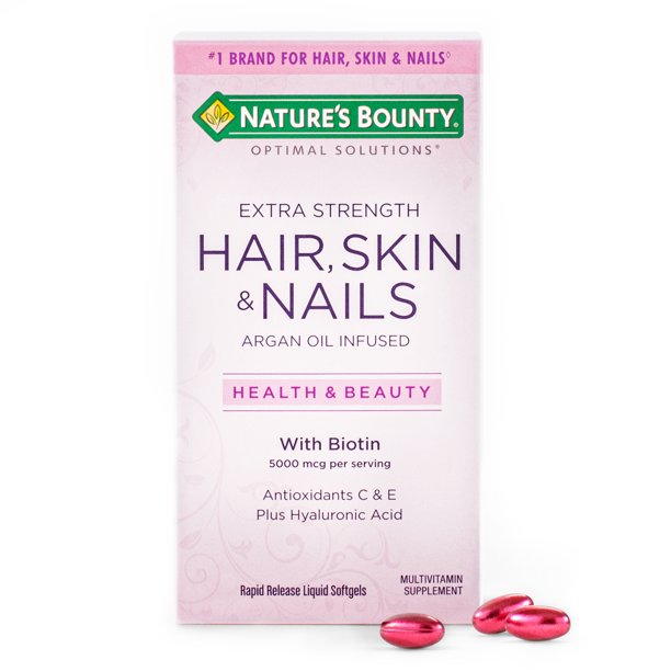Nature's Bounty Extra Strenght Hair,skin &amp; Nails Argan Oil Infused 5000 Mcg Per Serving 150 Capsulas