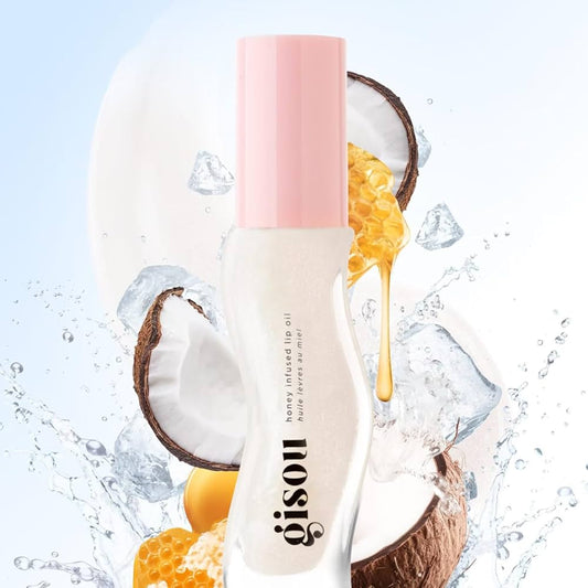 GISOU Honey Infused Hydrating Lip Oil  Coconut Frost  8ML