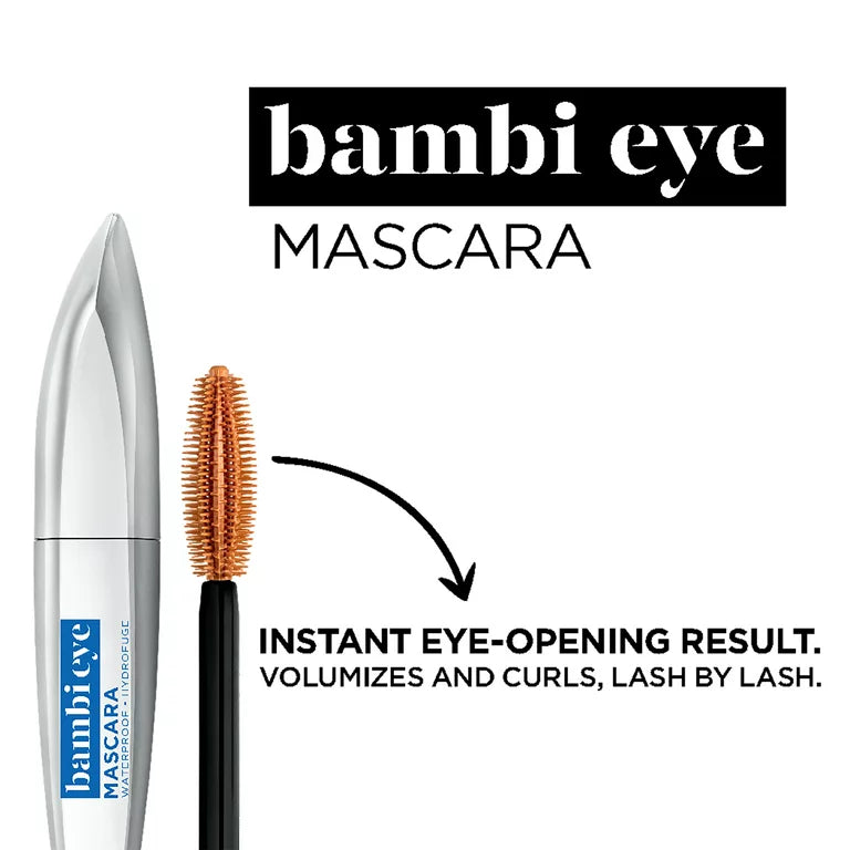 LOREAL BAMBI EYE MASCARA WATERPROOF #405 BLACKEST BLACK - Pink Beauty
