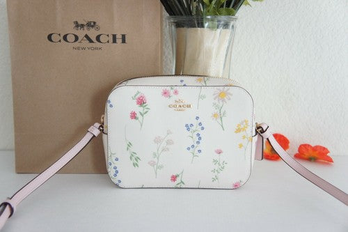 COACH mini camera bag with spaced wildflower print - Pink Beauty