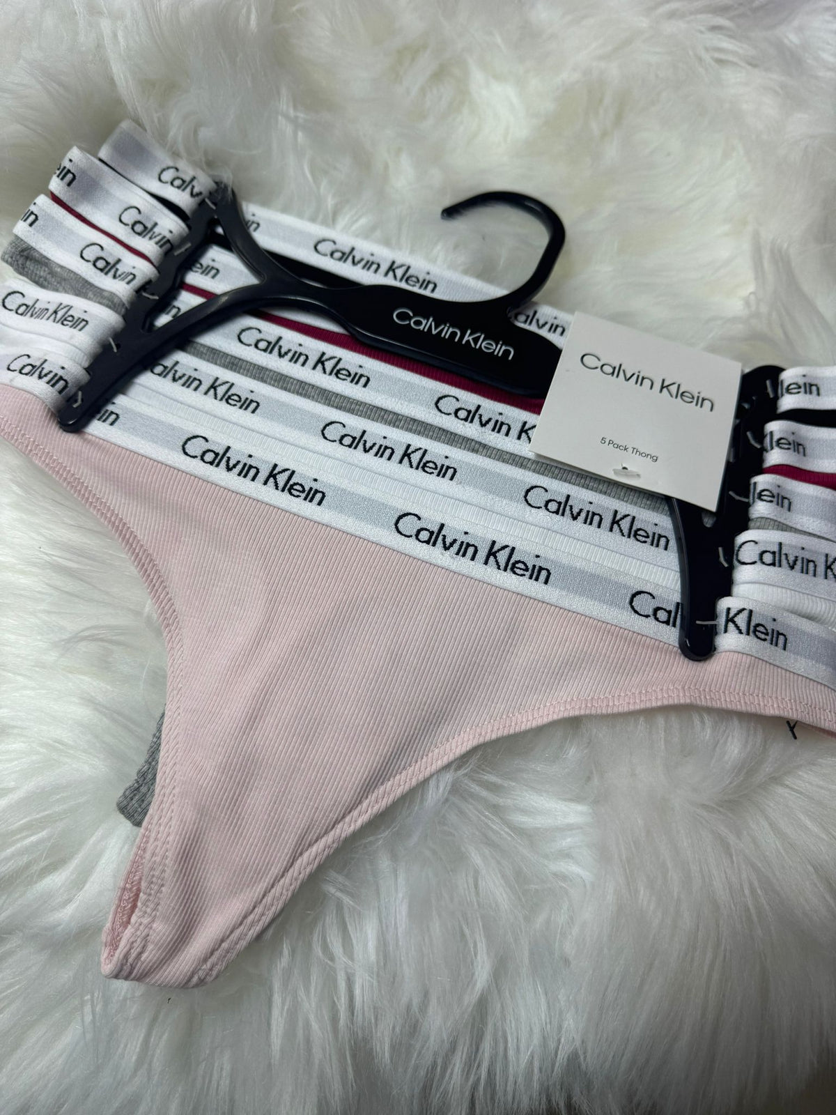 CALVIN KLEIN SET DE 5 THONG (TANGAS) Talla S - Pink Beauty