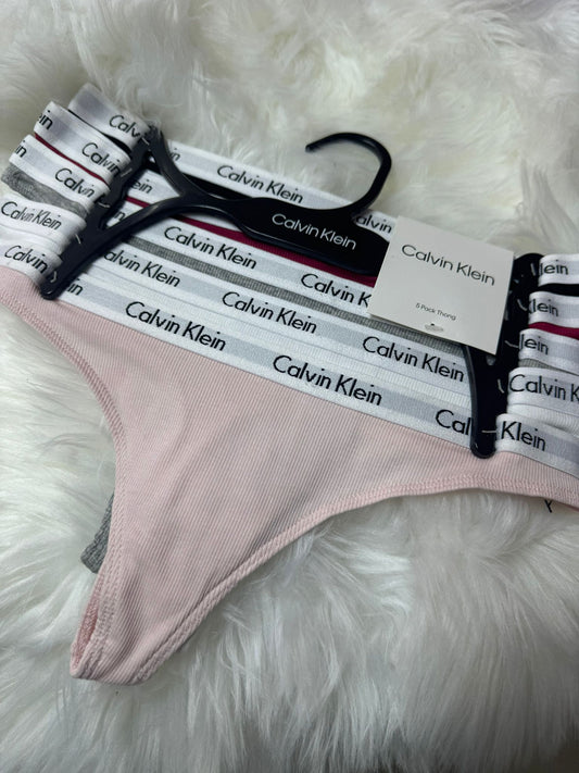 CALVIN KLEIN SET DE 5 THONG (TANGAS) Talla S