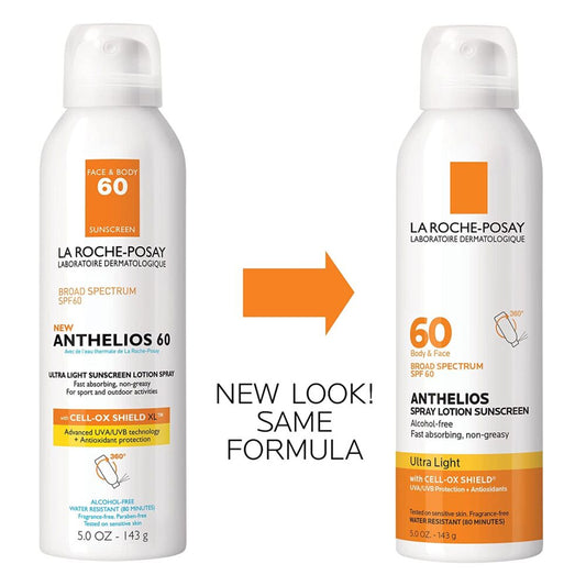LA ROCHE-POSAY SPF 60 BODY &amp; FACE ANTHELIOS SPRAY LOTION SUNSCREEN ULTRA LIGHT 143g