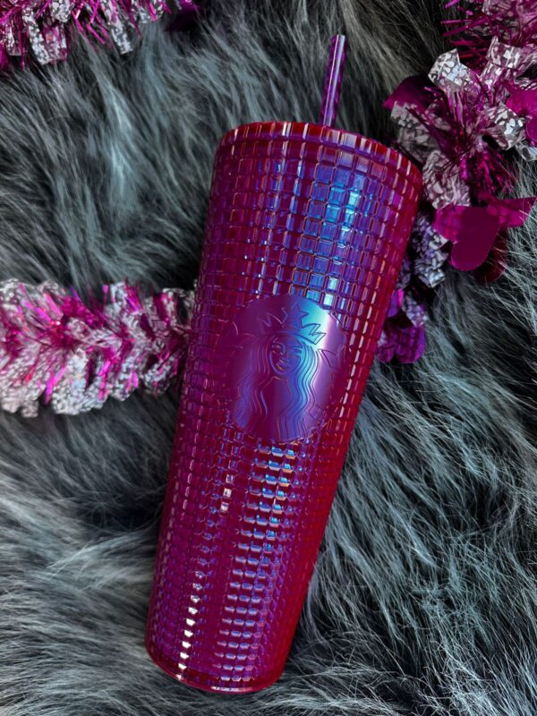 STARBUCKS 2024 Iridescent Deep Magenta Grid