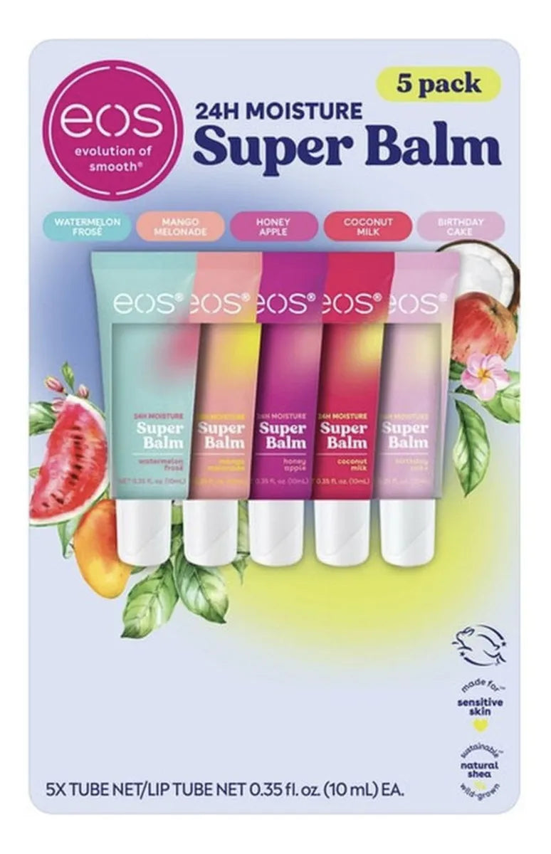 eos Super Lip Balm 24h Moisture 5 pack - Pink Beauty