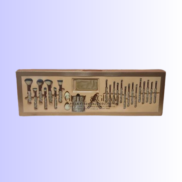 Glitz & Glam | Juego de brochas 26 piezas CHAMPAGNE CAJA DANADA