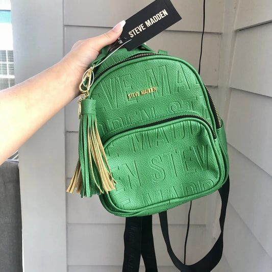 STEVE MADDEN GREEN FLARE BACKPACK