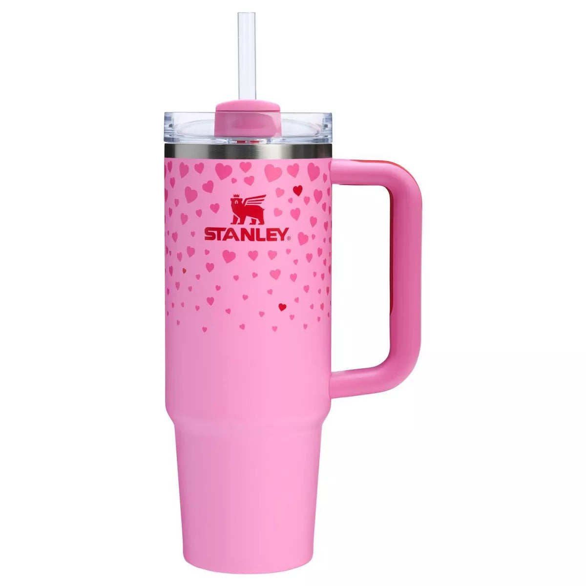 Stanley 30 oz Stainless Steel H2.0 Flowstate Quencher Tumbler - Valentine's Day "Sweet Hearts" - Pink Beauty