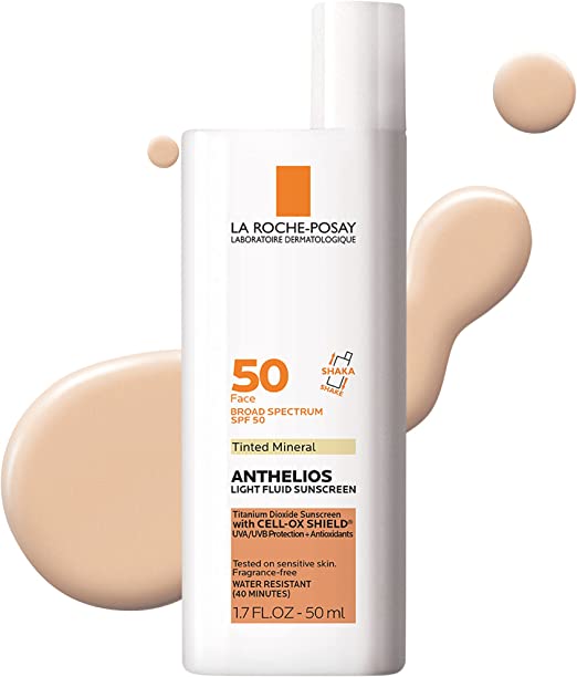 LA ROCHE-POSAY SPF 50 Face Tinted Mineral Anthelios Light Fluid Sunscreen 50 ml - Pink Beauty