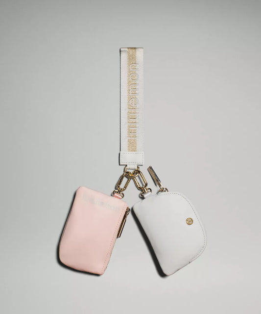 LULULEMON DUAL POUCH WRISTLET VAPOR/GOLD/WHITE